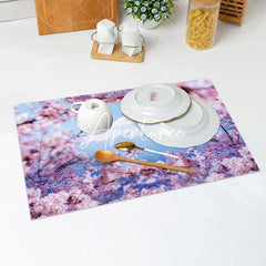 Aperturee - Mount Fuji Cherry Blossoms Scape Set Of 4 Placemats
