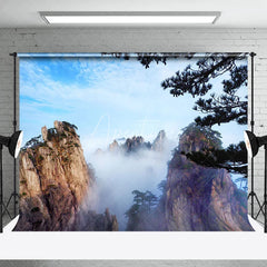 Aperturee - Mountain Top Pine Tree Cloud Overlooking Backdrop