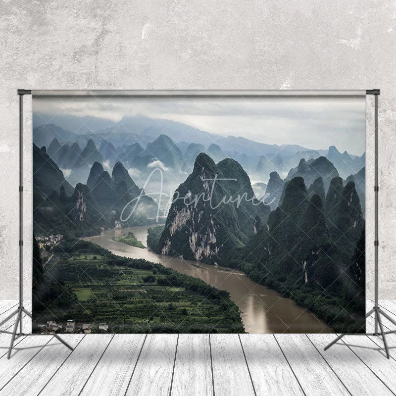 Aperturee - Mountains And Rivers Natural Scenery Photo Backdrop