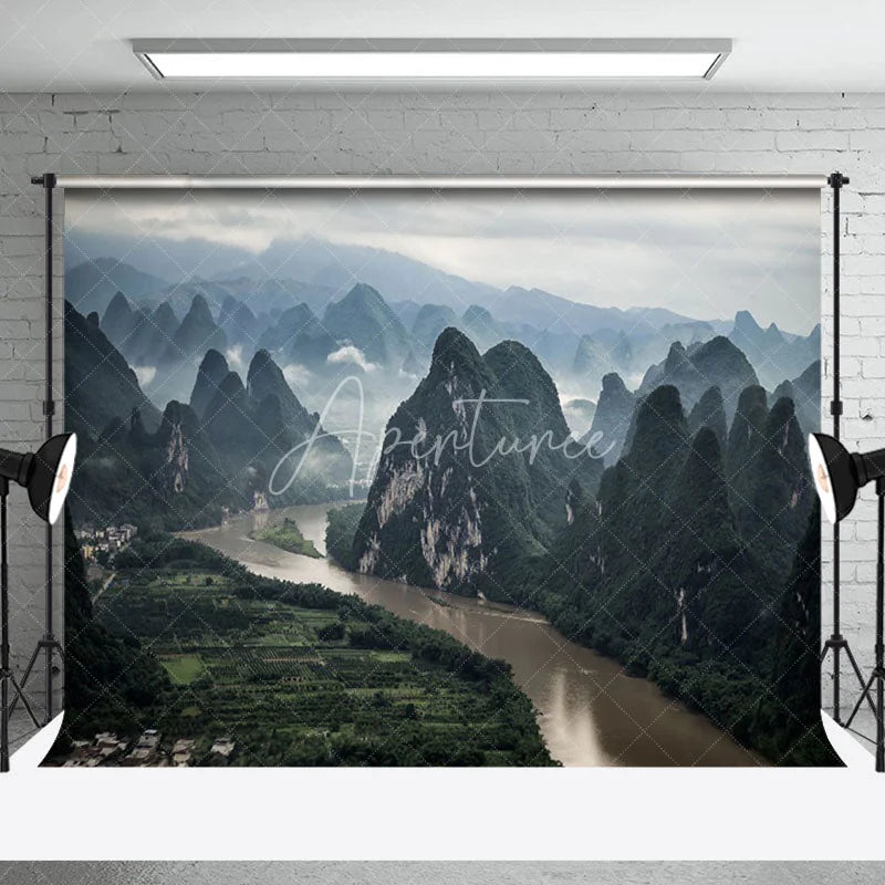 Aperturee - Mountains And Rivers Natural Scenery Photo Backdrop