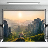 Aperturee - Mountains Sunrise Natural Scenery Photo Backdrop