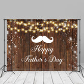 Aperturee - Moustache Glitter Wooden Fathers Day Backdrop For Photo