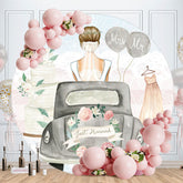 Aperturee - Mrs And Mr Just Married Round Wedding Backdrop