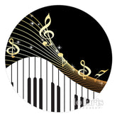 Aperturee Musical Notes Piano Theme Happy Birthday Round Backdrop