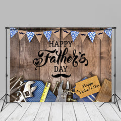 Aperturee - Mustache Tools Wooden Fathers Day Backdrop For Photo