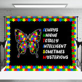 Aperturee - Mysterious Puzzle Butterfly Black Autism Backdrop