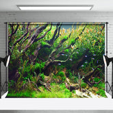 Aperturee - Natural Green Seaweed Fish Tank Landscaping Backdrop