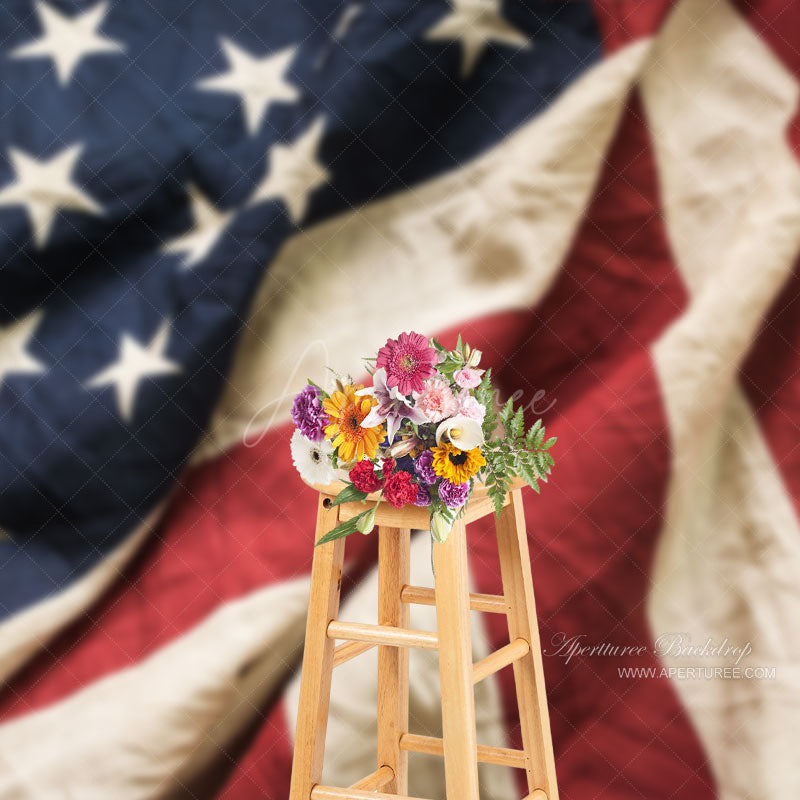 Aperturee - Nature USA Flag Happy Independence Day Backdrop