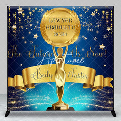 Aperturee - Navy Blue Glitter Lawyer Graduation Custom Backdrop