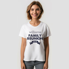 Aperturee - Navy Blue White Family Reunion Custom T-Shirt