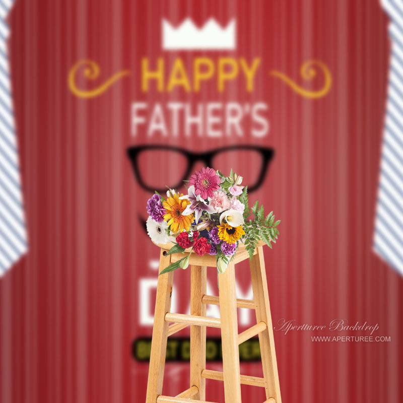 Aperturee - Necktie Glasses Rad Stripe Happy Fathers Day Backdrop