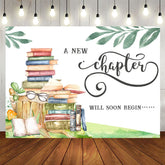 Aperturee - New Chapter Will Soon Begin Theme Baby Shower Backdrop