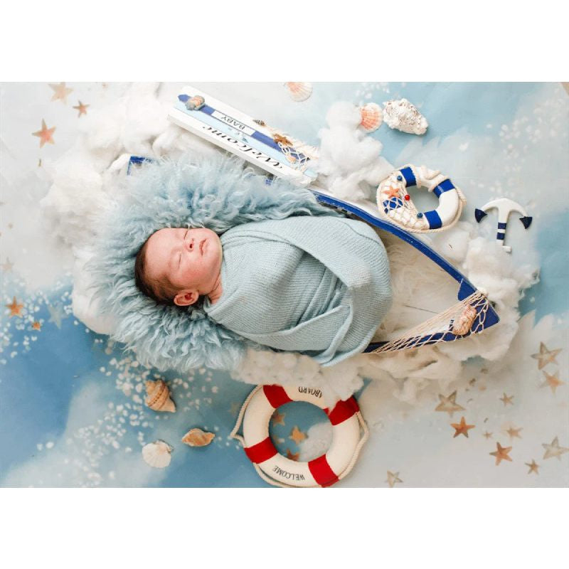 Aperturee - Newborn Boat Cloud Star Nautical Rubber Floor Mat