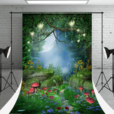 Aperturee - Night Agaric Forest Greenery Photo Sweep Backdrop