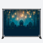 Aperturee - Night Moon Stars Palace Shadow Eid Mubarak Backdrop