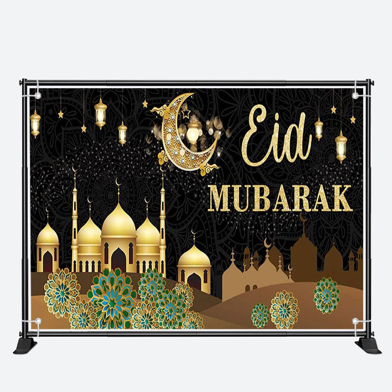 Aperturee - Night Sand Color Palace Eid Mubarak Backdrop