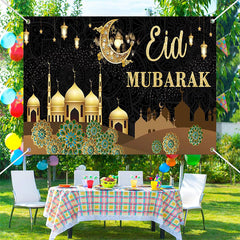 Aperturee - Night Sand Color Palace Eid Mubarak Backdrop