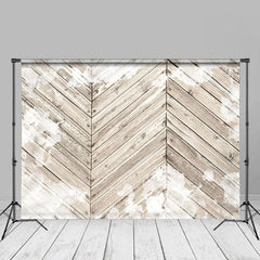 Aperturee - Oblique Stripes Light Brown Wood Portrait Backdrop