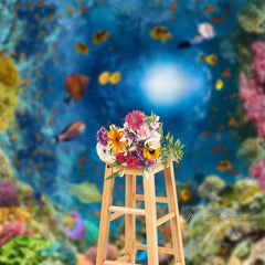 Aperturee - Ocean Landscape Colorful Fish Summer Backdrop Decor