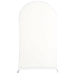 Aperturee Off White Spandex Fit Round Top Backdrop Wedding Arch Cover