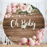 Aperturee - Oh Baby Flower Circle Baby Shower Backdrop For Party
