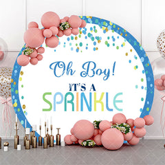 Aperturee - Oh Boy Its A Sprinkle Round Baby Shower Backdrop