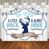 Aperturee - Oh Deer A Little Buck Is Almost Here Baby Shower Backdrop