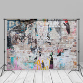 Aperturee - Old Billboard With Torn Posters Wall Photo Backdrop
