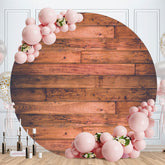 Aperturee - Old Reddish Brown Round Birthday Wood Backdrop