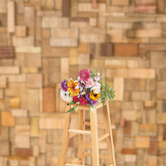 Aperturee - Old Wood Bricks Brown Portrait Photoshoot Backdrop