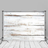 Aperturee - Old Wooden Grain White Portrait Photo Backdrop