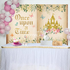 Aperturee - Once Upon A Time Princess Castle Birthday Backdrop