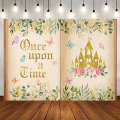 Aperturee - Once Upon A Time Princess Castle Birthday Backdrop