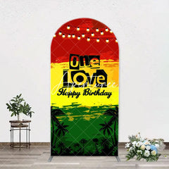 Aperturee - One Love Hawaii Evening Night Arch Birthday Backdrop