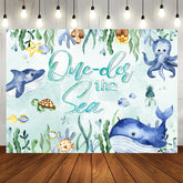 Aperturee - Oneder The Sea Shark Whale Happy Birthday Backdrop