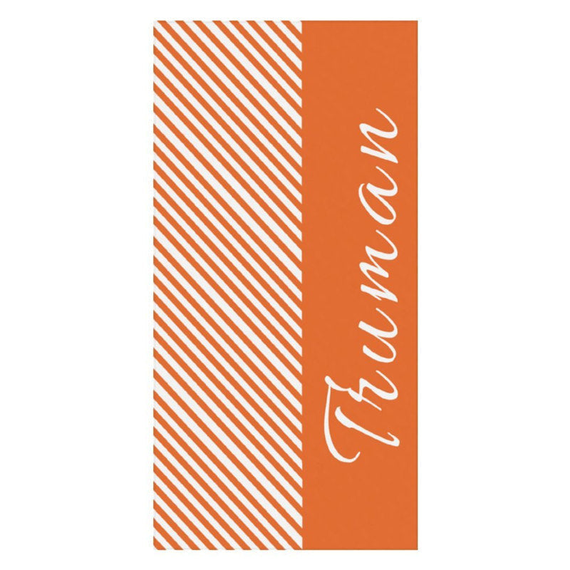 Aperturee - Organge Stripe Custom Name Beach Towel for Vacation
