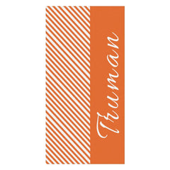 Aperturee - Organge Stripe Custom Name Beach Towel for Vacation