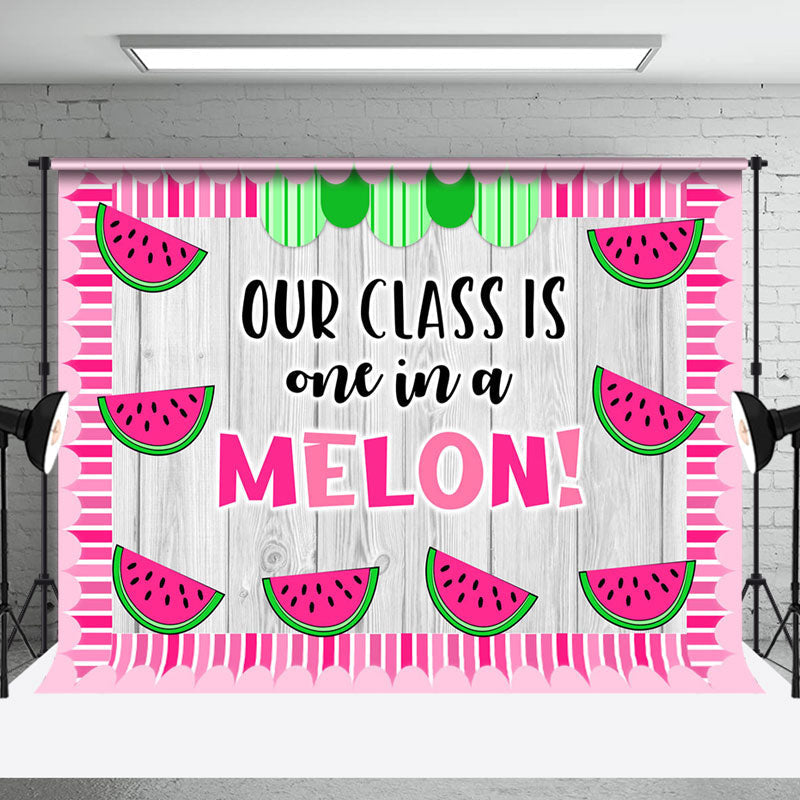 Aperturee - Our Class Is One In A Melon Pink Summer Backdrop