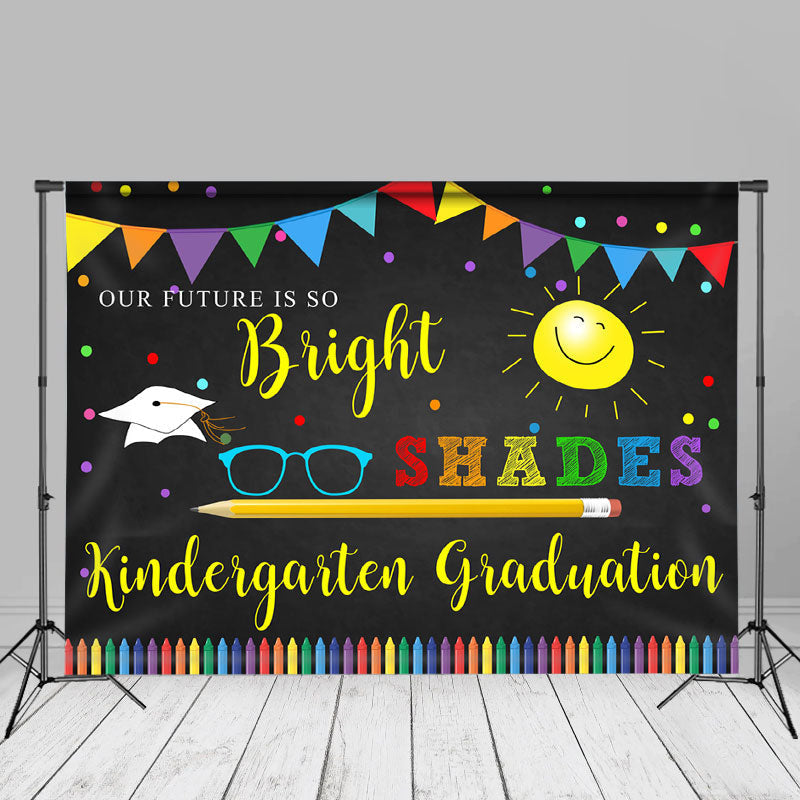 Aperturee - Our Future Is So Bright Crayon Black Grad Photo Backdrop