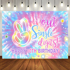 Aperturee - Out Single Digits Watercolor 10th Birthday Backdrop