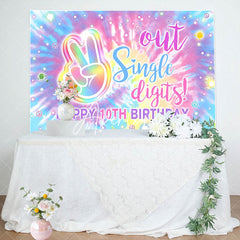 Aperturee - Out Single Digits Watercolor 10th Birthday Backdrop