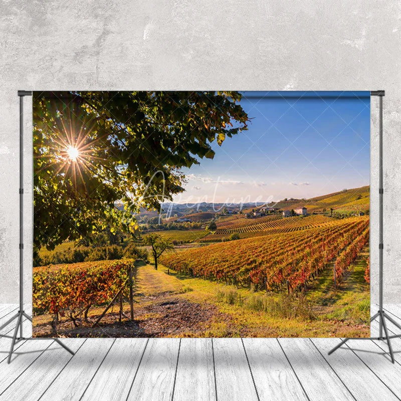 Aperturee - Outdoor Vineyard Autumn Natural Scenery Backdrop