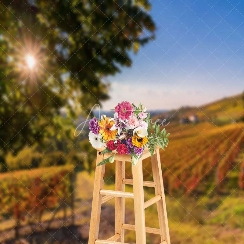 Aperturee - Outdoor Vineyard Autumn Natural Scenery Backdrop
