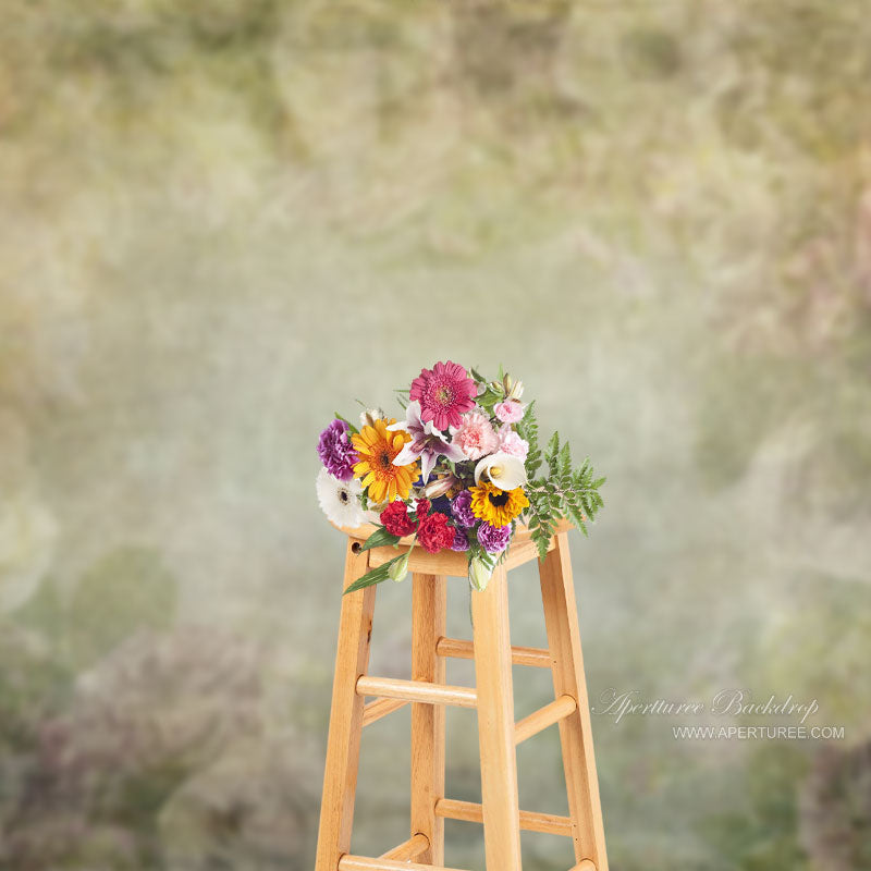 Aperturee - Overlays Light Green Floral Photography Backdrop