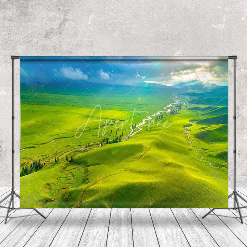 Aperturee - Overlooking Magnificent Grassland Scenery Backdrop
