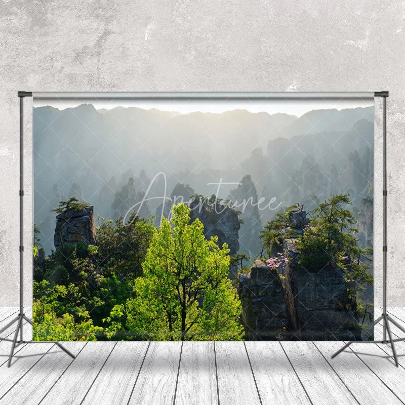 Aperturee - Overlooking The Magnificent View Of Mountain Backdrop