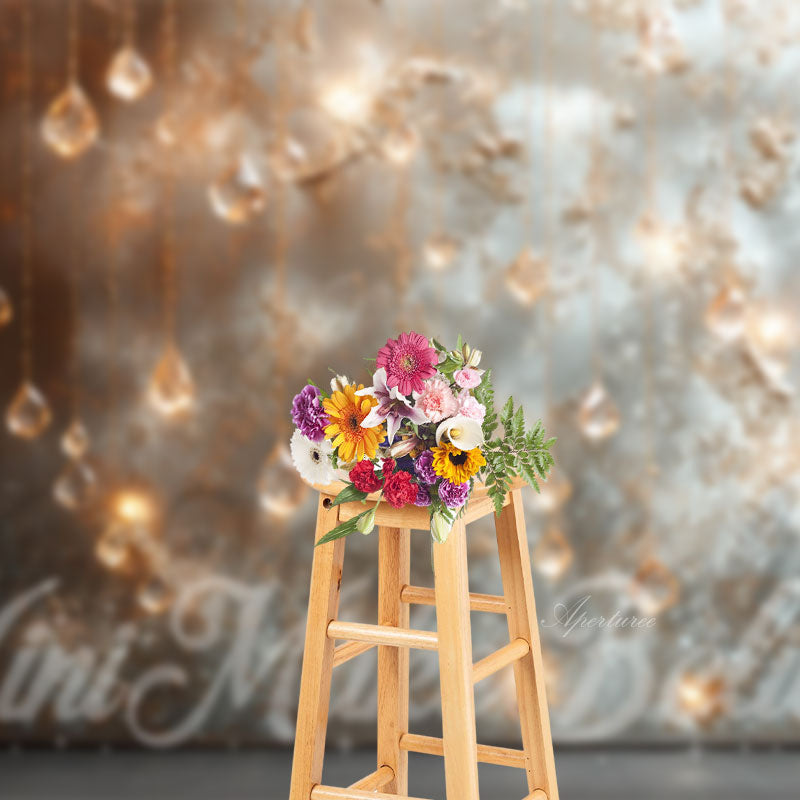 Aperturee - Painted Light Crystal Glowing Retro Wall Backdrop