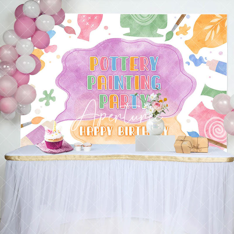 Aperturee - Painting Party Watercolor Pigment Birthday Backdrop