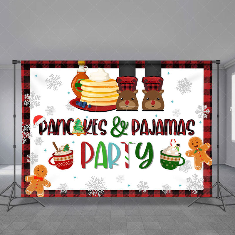 Aperturee - Pancake Pajama Red White Christmas Party Backdrop
