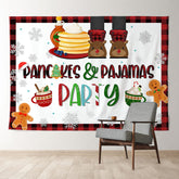 Aperturee - Pancake Pajama Red White Christmas Party Backdrop